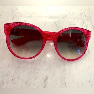 Gucci Pink Glitter Oversized Sunglasses